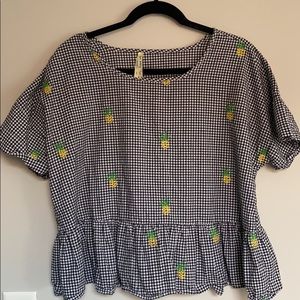Pineapple Gingham Top
